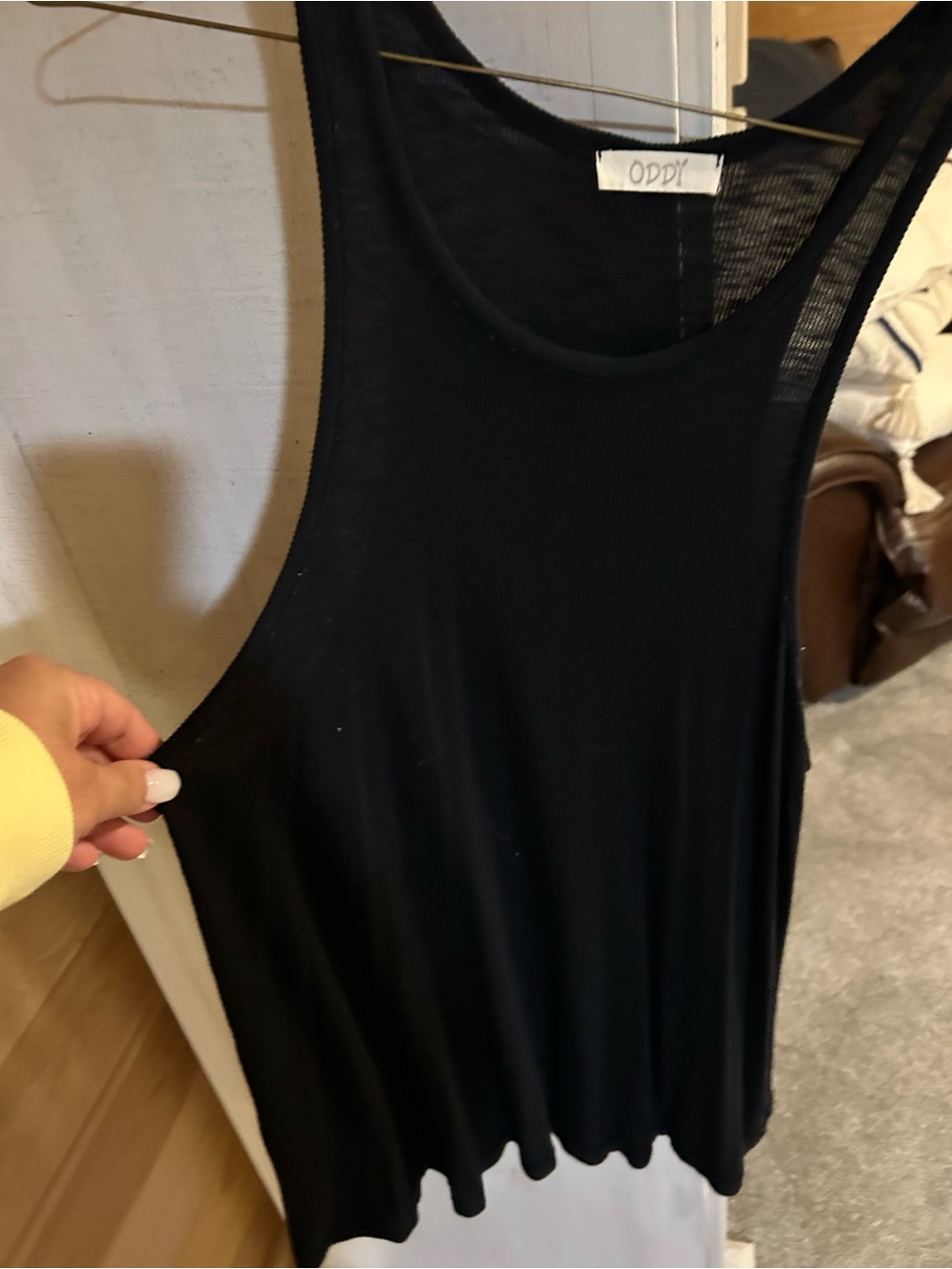 ODDY Black Sleeveless Scoop Neck Tank